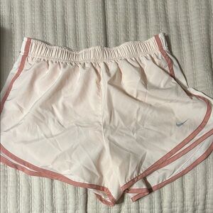 Nike Women's Athletic Shorts in Cream and Pink